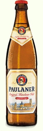 Фирменная бутылка пива Paulaner Original Munchner Alkoholfrei