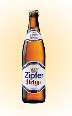 Банка и бокал автсрийского пива Zipfer Urtyp