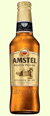 Фирменная бутылка пива Amstel Premium Pilsener