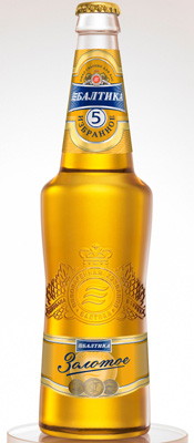 Фото пива Балтика 5 Золотое - отличный цвет в прозрачном стекле!
