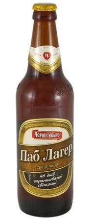 Фирменная бутылка пива Черниговское Паб Лагер