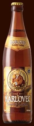 Фирменная бутылка пива Karlovec Svetly Lezak