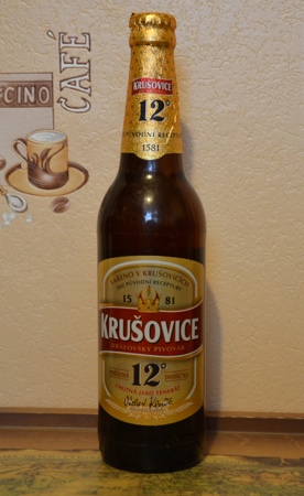 Фирменная бутылка пива Krusovice 12