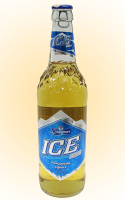 Рельефная стеклянная бутылка Славутич ICE 