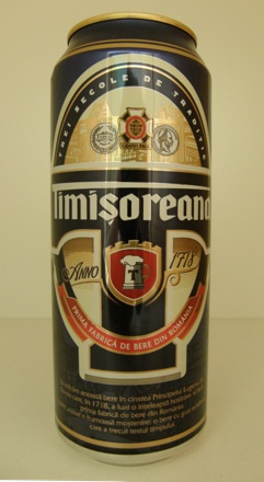 Фирменная баночка пива Timisoreana