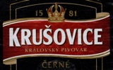 Фирменная бутылка пива Krusovice Cerne