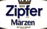 Фирменная бутылочка и бокальчик австрийского пива Zipfer Marzen